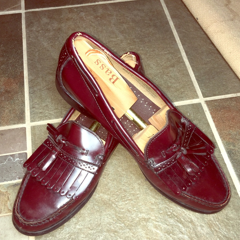 Men’s Bass maroon Dressy Shoes with Tassels size12